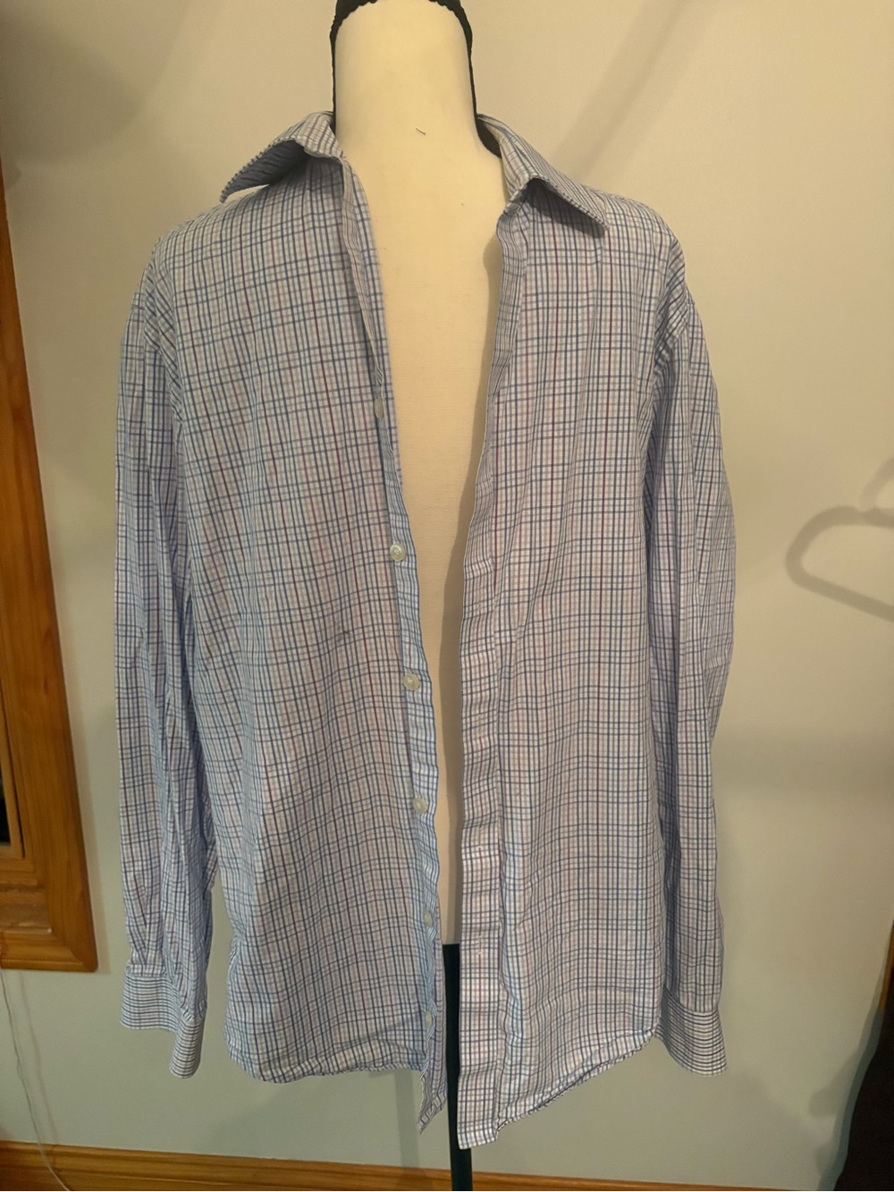 MICHAEL Michael Kors Blue and White Plaid Dress Shirt